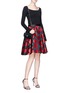 Figure View - Click To Enlarge - ALICE & OLIVIA - 'Earla' apple jacquard flared skirt