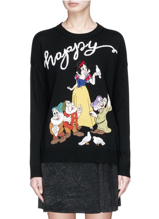 Main View - Click To Enlarge - ALICE & OLIVIA - 'Rudy' character embroidered wool sweater