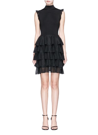 Main View - Click To Enlarge - ALICE & OLIVIA - 'Janice' tiered ruffle knit dress