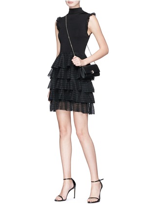 Figure View - Click To Enlarge - ALICE & OLIVIA - 'Janice' tiered ruffle knit dress