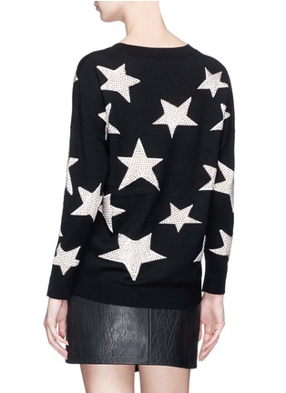 Back View - Click To Enlarge - ALICE & OLIVIA - 'Bao' strass star intarsia wool sweater