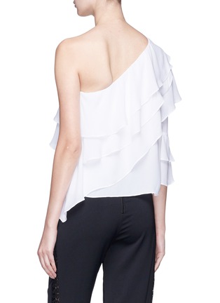 Back View - Click To Enlarge - ALICE & OLIVIA - 'Hilaria' ruffle crepe one-shoulder blouse