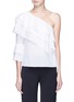 Main View - Click To Enlarge - ALICE & OLIVIA - 'Hilaria' ruffle crepe one-shoulder blouse