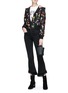 Figure View - Click To Enlarge - ALICE & OLIVIA - 'Lonnie' floral embroidered cropped hooded satin bomber jacket