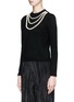 Detail View - Click To Enlarge - ALICE & OLIVIA - 'Aster' ruffle poplin trim wool sweater