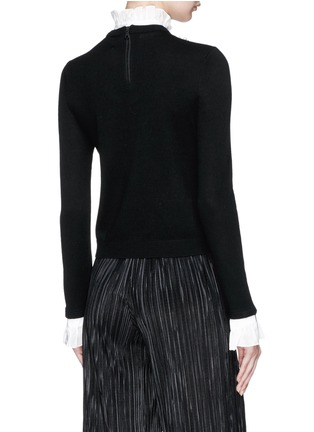 Back View - Click To Enlarge - ALICE & OLIVIA - 'Aster' ruffle poplin trim wool sweater
