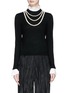Main View - Click To Enlarge - ALICE & OLIVIA - 'Aster' ruffle poplin trim wool sweater