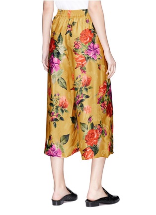 Back View - Click To Enlarge - ALICE & OLIVIA - 'Elba' floral print jacquard satin cropped pants