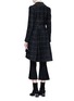 Back View - Click To Enlarge - ALICE & OLIVIA - 'Marcia' embellished collar check wool blend coat