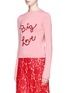 Detail View - Click To Enlarge - ALICE & OLIVIA - 'Dia' detachable collar slogan embroidered cashmere sweater