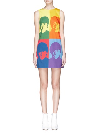 Main View - Click To Enlarge - ALICE & OLIVIA - 'Clyde' colourblock print shift dress