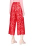 Back View - Click To Enlarge - ALICE & OLIVIA - 'Olsen' floral guipure lace culottes