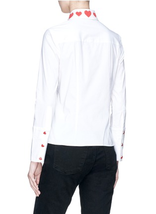 Back View - Click To Enlarge - ALICE + OLIVIA - 'Faye' heart embroidered collar shirt