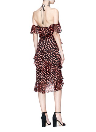 Figure View - Click To Enlarge - ALICE & OLIVIA - 'Annabeth' tiered ruffle heart print off shoulder dress