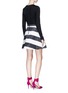 Figure View - Click To Enlarge - ALICE & OLIVIA - 'Henrietta' stripe satin skirt party dress