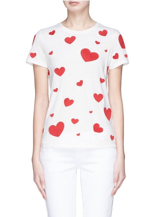 Main View - Click To Enlarge - ALICE & OLIVIA - 'Rylyn' heart embroidered T-shirt