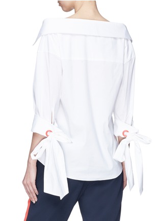 Back View - Click To Enlarge - ALICE & OLIVIA - 'Judith' tie cuff shirt