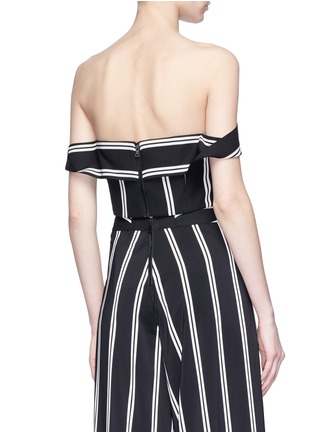 Back View - Click To Enlarge - ALICE & OLIVIA - 'Annalyn' off-shoulder stripe cropped top