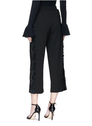 Back View - Click To Enlarge - ALICE & OLIVIA - 'Benny' floral lace outseam cropped pants