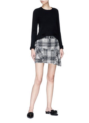 Figure View - Click To Enlarge - ALICE & OLIVIA - 'Nisa' asymmetric ruffle check plaid skirt
