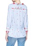 Back View - Click To Enlarge - ALICE & OLIVIA - 'Ashlyn' floral embroidered peplum stripe shirt