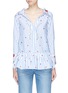 Main View - Click To Enlarge - ALICE & OLIVIA - 'Ashlyn' floral embroidered peplum stripe shirt