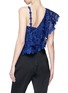 Back View - Click To Enlarge - ALICE & OLIVIA - 'Saba' one-shoulder tiered ruffle floral lace cropped top