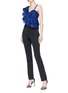 Figure View - Click To Enlarge - ALICE & OLIVIA - 'Saba' one-shoulder tiered ruffle floral lace cropped top