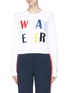 Main View - Click To Enlarge - ALICE & OLIVIA - 'Leena' slogan patch cropped sweater