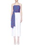 Main View - Click To Enlarge - ALICE & OLIVIA - 'Deidra' floral print tie waist silk cropped top