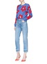 Figure View - Click To Enlarge - ALICE & OLIVIA - 'Leena' floral intarsia cropped sweater
