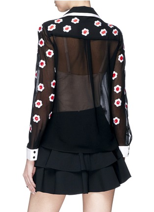 Back View - Click To Enlarge - ALICE & OLIVIA - 'Willa' floral embroidered shirt