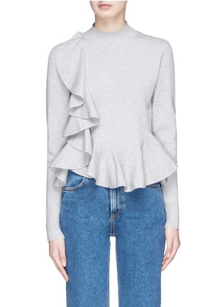 Main View - Click To Enlarge - C/MEO COLLECTIVE - 'Phase' asymmetric ruffle knit top
