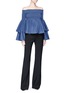 Figure View - Click To Enlarge - CAROLINE CONSTAS - 'Appolonia' chambray off-shoulder top