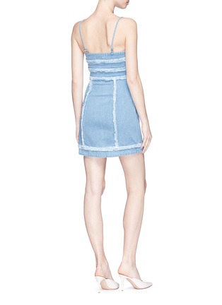 Back View - Click To Enlarge - C/MEO COLLECTIVE - 'Stranded' frayed trim mini denim dress