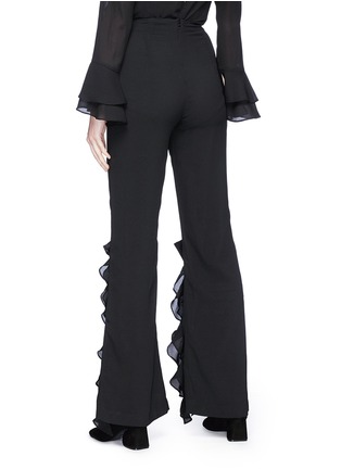 Back View - Click To Enlarge - C/MEO COLLECTIVE - 'Dream State' ruffle split cuff crepe flared pants