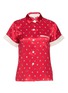 Main View - Click To Enlarge - 10164 - 'Staci' daisy bee print silk charmeuse pyjama top