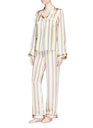 Figure View - Click To Enlarge - 10164 - 'Ruthie' stripe silk charmeuse pyjama top