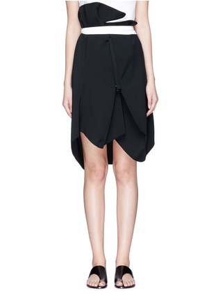 Main View - Click To Enlarge - BASSIKE - Bandage belted asymmetric paperbag skirt
