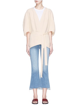 Main View - Click To Enlarge - BASSIKE - Belted split back cady crepe cropped trench jacket