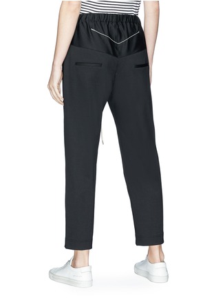 Back View - Click To Enlarge - BASSIKE - Satin panel drawstring cropped suiting pants