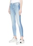 Front View - Click To Enlarge - MOTHER - 'Stunner Zip Ankle Step Fray' stripe outseam jeans