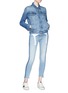 Figure View - Click To Enlarge - MOTHER - 'Stunner Zip Ankle Step Fray' stripe outseam jeans