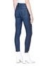 Back View - Click To Enlarge - MOTHER - Stunner Zip Ankle Step Fray' stripe outseam jeans