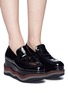 Figure View - Click To Enlarge - PALOMA BARCELÓ - 'Rubicone Collins' wavy platform patent loafers