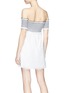 Back View - Click To Enlarge - KISUII - 'Aya' smocked panel off-shoulder dress