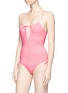 Figure View - Click To Enlarge - KISUII - 'Uma' tie keyhole front one-piece swimsuit