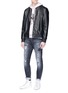 Figure View - Click To Enlarge - LOUSY X LANE CRAWFORD - Lambskin leather bomber jacket
