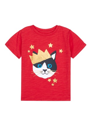 Main View - Click To Enlarge - LITTLE STARTERS X LANE CRAWFORD - Crown cat print kids T-shirt