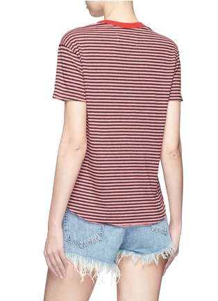 Back View - Click To Enlarge - SANDRINE ROSE - 'The Two Hundred in Lady Danger' slogan print stripe T-shirt